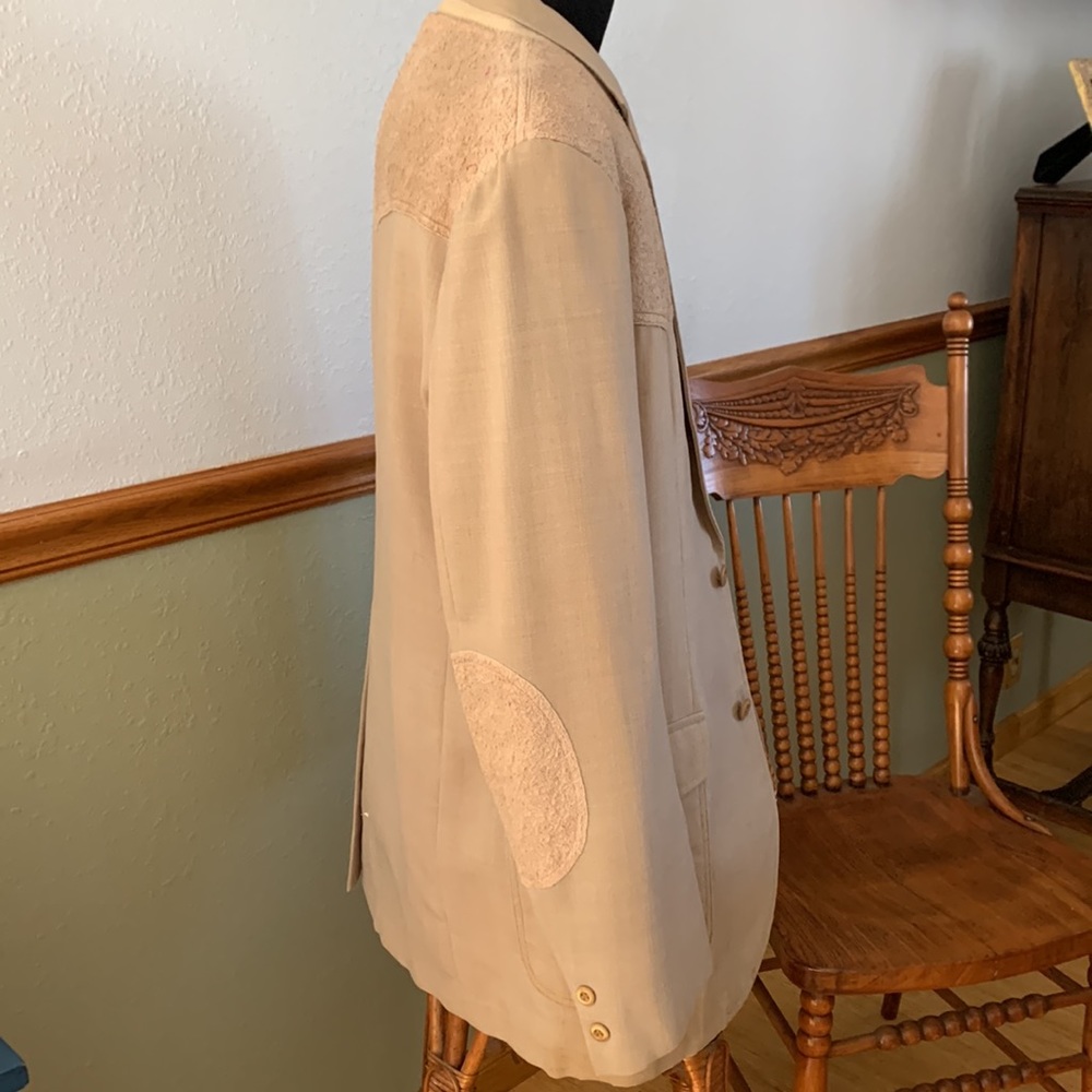 Vintage Pen West Pendleton Western Blazer Suede Elbow Patches size 46L - Picture 4 of 11